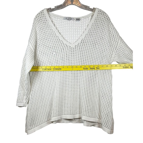 Eight Eight Eight 100% Cotton Oversized Cable Knit Sweater, Bright White, XL - Picture 4 of 6